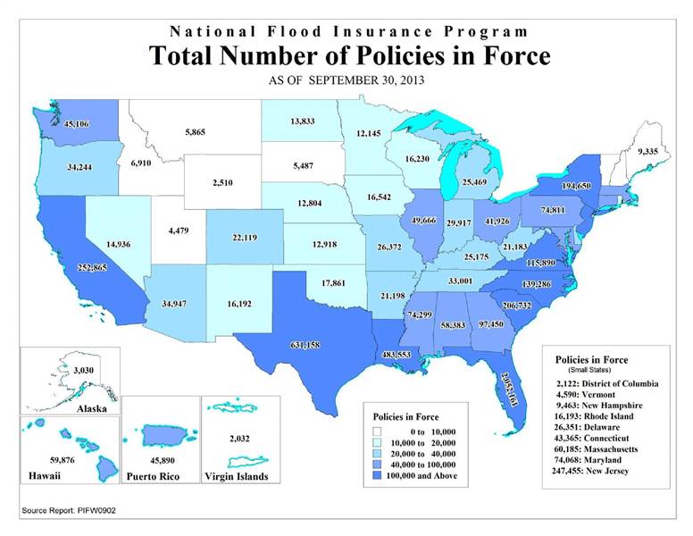 Flood Policies by State Sept 2013